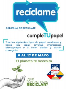 afiche campaña reciclaje